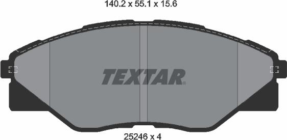 Textar 2524601 - Brake Pad Set, disc brake www.autospares.lv