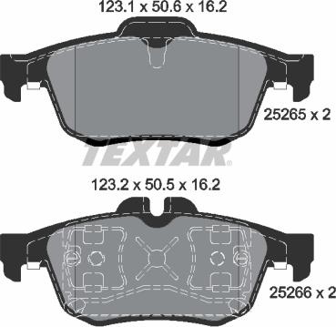 Textar 2526501 - Тормозные колодки, дисковые, комплект www.autospares.lv