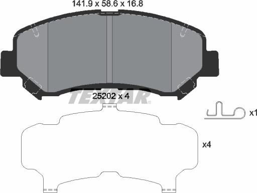 Textar 2520201 - Brake Pad Set, disc brake www.autospares.lv