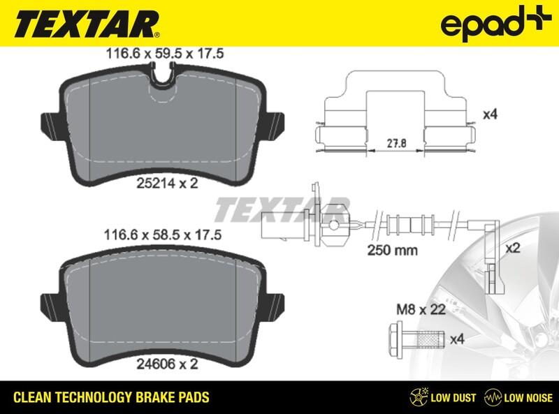 Textar 2521404CP - Тормозные колодки, дисковые, комплект www.autospares.lv