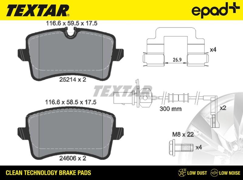 Textar 2521401CP - Bremžu uzliku kompl., Disku bremzes www.autospares.lv