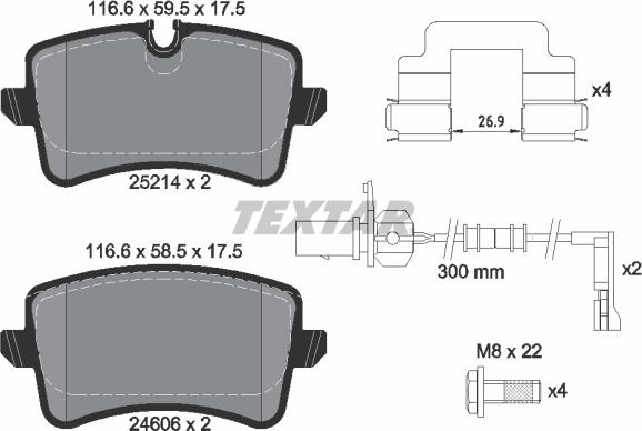 Textar 2521401 - Brake Pad Set, disc brake www.autospares.lv