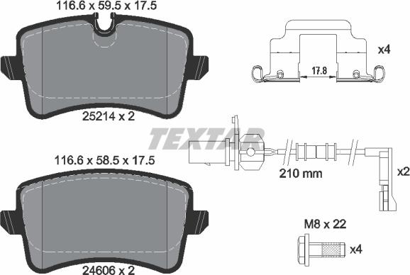 Textar 2521402 - Brake Pad Set, disc brake www.autospares.lv