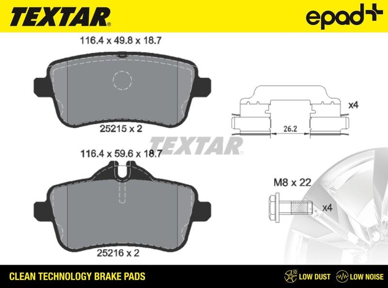 Textar 2521501CP - Bremžu uzliku kompl., Disku bremzes autospares.lv