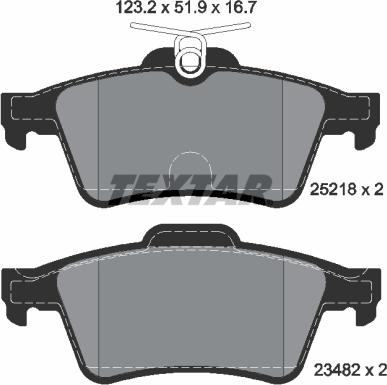 Textar 2521801 - Brake Pad Set, disc brake www.autospares.lv