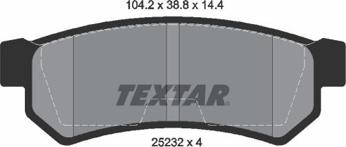 Textar 2523201 - Bremžu uzliku kompl., Disku bremzes www.autospares.lv