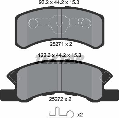 Textar 2527101 - Bremžu uzliku kompl., Disku bremzes www.autospares.lv