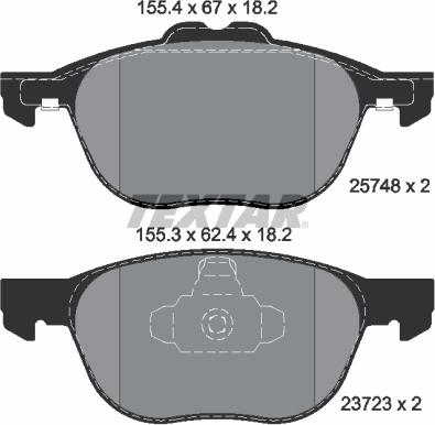 Textar 2574801 - Brake Pad Set, disc brake www.autospares.lv