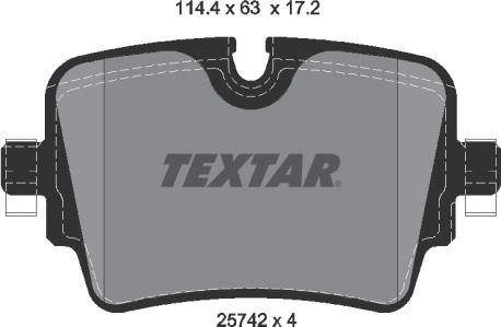 Textar 2574201 - Bremžu uzliku kompl., Disku bremzes www.autospares.lv