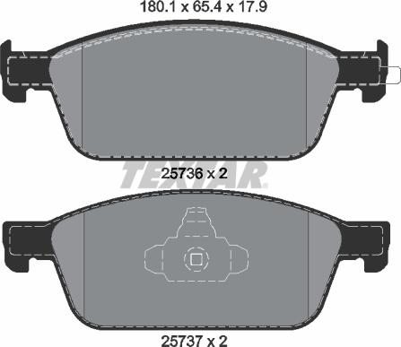 Textar 2573601 - Brake Pad Set, disc brake www.autospares.lv