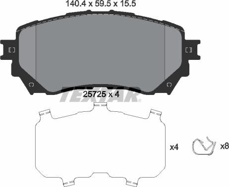 Textar 2572501 - Bremžu uzliku kompl., Disku bremzes www.autospares.lv