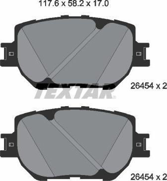 Textar 2645401 - Bremžu uzliku kompl., Disku bremzes www.autospares.lv