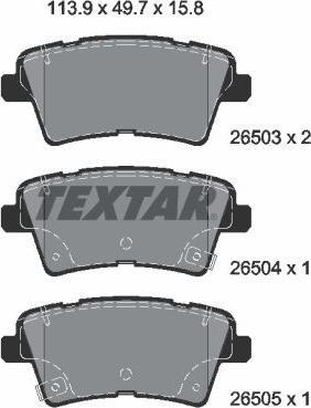 Textar 2650301 - Bremžu uzliku kompl., Disku bremzes www.autospares.lv