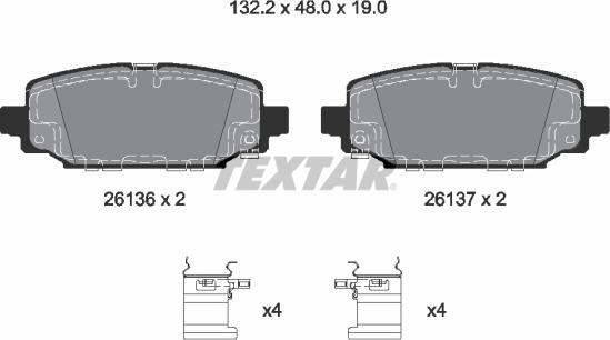 Textar 2613601 - Bremžu uzliku kompl., Disku bremzes www.autospares.lv