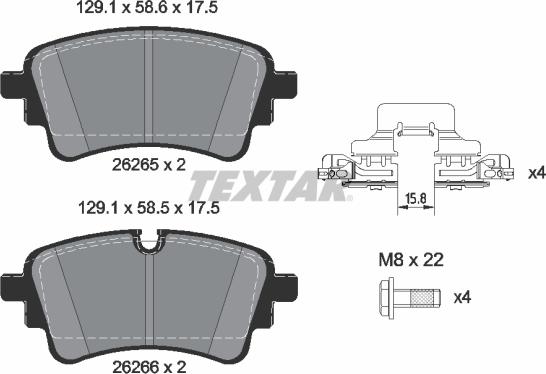 Textar 2626503 - Bremžu uzliku kompl., Disku bremzes autospares.lv