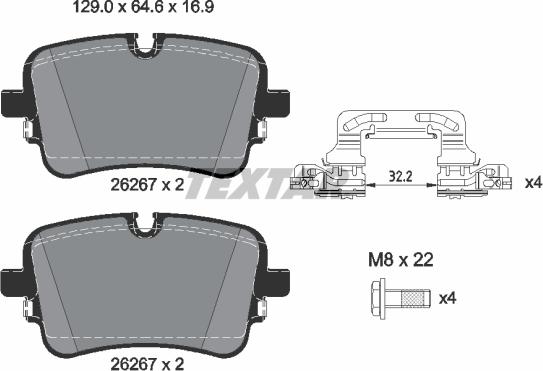 Textar 2626701 - Bremžu uzliku kompl., Disku bremzes www.autospares.lv