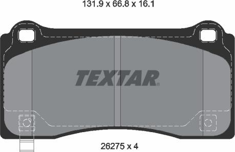 Textar 2627501 - Bremžu uzliku kompl., Disku bremzes www.autospares.lv