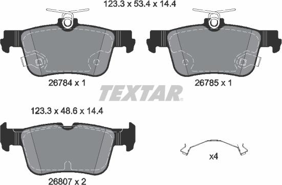 Textar 2678401 - Bremžu uzliku kompl., Disku bremzes www.autospares.lv