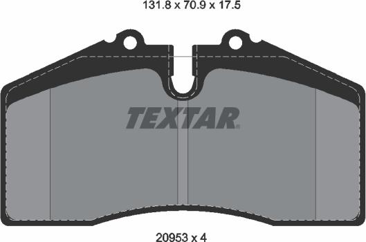 Textar 2095310 - Bremžu uzliku kompl., Disku bremzes www.autospares.lv