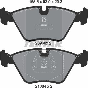 Textar 2096801 - Тормозные колодки, дисковые, комплект www.autospares.lv