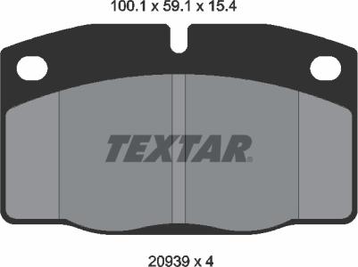 Textar 89001800 - Bremžu komplekts, Disku bremzes autospares.lv