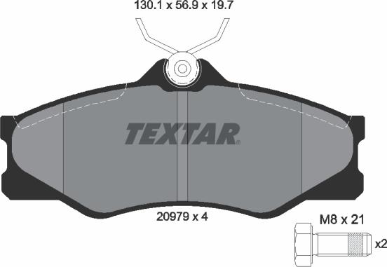 Textar 2097904 - Bremžu uzliku kompl., Disku bremzes www.autospares.lv