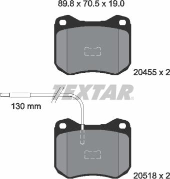 Textar 2045502 - Тормозные колодки, дисковые, комплект www.autospares.lv