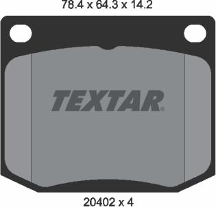 Textar 2040201 - Brake Pad Set, disc brake www.autospares.lv