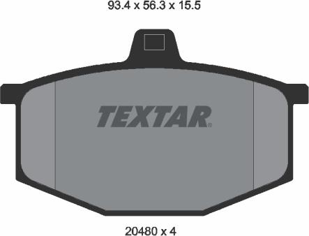 Textar 2048002 - Bremžu uzliku kompl., Disku bremzes www.autospares.lv