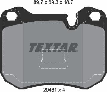 Textar 2048102 - Bremžu uzliku kompl., Disku bremzes www.autospares.lv