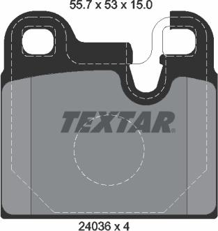 Textar 2043602 - Тормозные колодки, дисковые, комплект www.autospares.lv