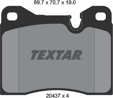 Textar 2043702 - Brake Pad Set, disc brake www.autospares.lv