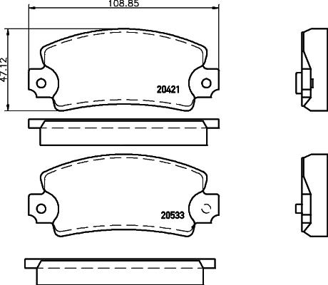 Textar 2042102 - Bremžu uzliku kompl., Disku bremzes www.autospares.lv