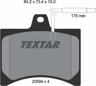 Textar 2059403 - Bremžu uzliku kompl., Disku bremzes autospares.lv