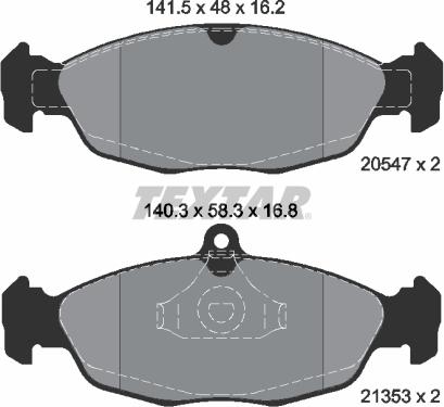 Textar 2054701 - Тормозные колодки, дисковые, комплект www.autospares.lv