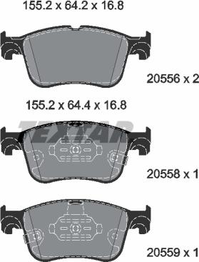 Textar 2055601 - Тормозные колодки, дисковые, комплект www.autospares.lv