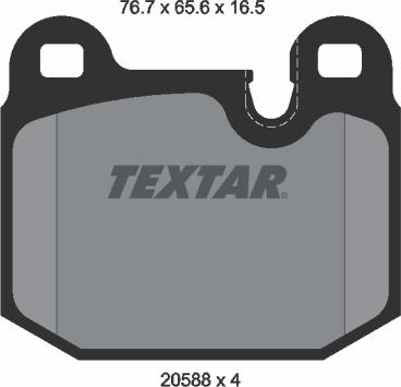 Textar 2058805 - Тормозные колодки, дисковые, комплект www.autospares.lv