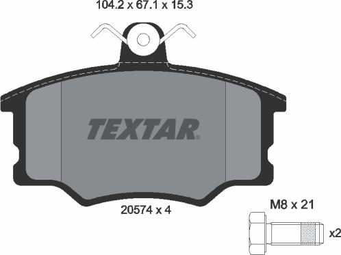 Textar 2057401 - Bremžu uzliku kompl., Disku bremzes autospares.lv