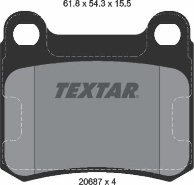 Textar 2068701 - Brake Pad Set, disc brake www.autospares.lv