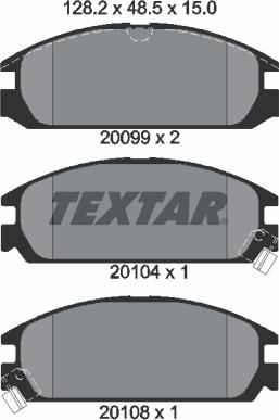 Textar 2009902 - Тормозные колодки, дисковые, комплект www.autospares.lv