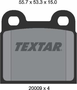 Textar 2000906 - Тормозные колодки, дисковые, комплект www.autospares.lv