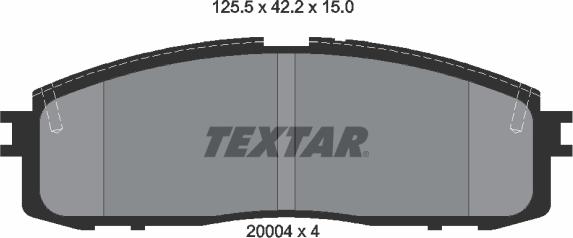 Textar 2000401 - Brake Pad Set, disc brake www.autospares.lv