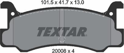 Textar 2000801 - Bremžu uzliku kompl., Disku bremzes www.autospares.lv