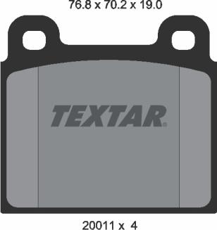 Textar 2001104 - Bremžu uzliku kompl., Disku bremzes www.autospares.lv