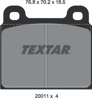 Textar 2001108 - Тормозные колодки, дисковые, комплект www.autospares.lv