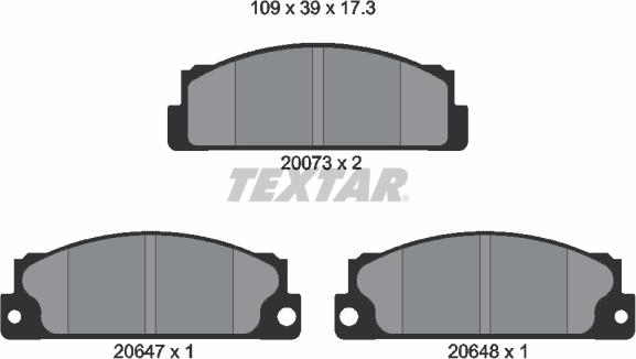 Textar 2007306 - Тормозные колодки, дисковые, комплект www.autospares.lv