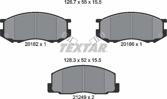 Textar 2018201 - Brake Pad Set, disc brake www.autospares.lv