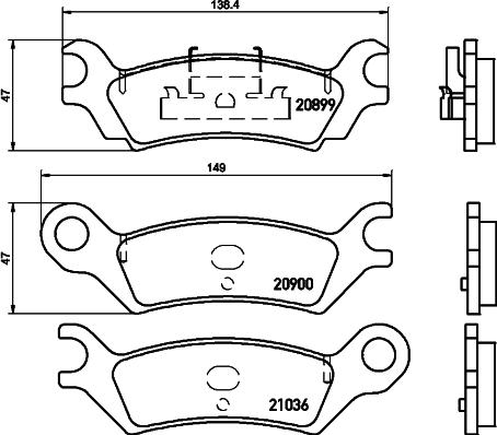 Textar 2089901 - Bremžu uzliku kompl., Disku bremzes www.autospares.lv