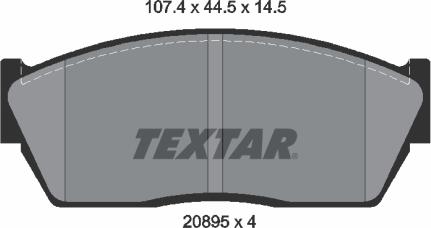 Textar 2089501 - Brake Pad Set, disc brake www.autospares.lv