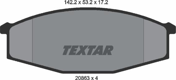 Textar 2086301 - Тормозные колодки, дисковые, комплект www.autospares.lv